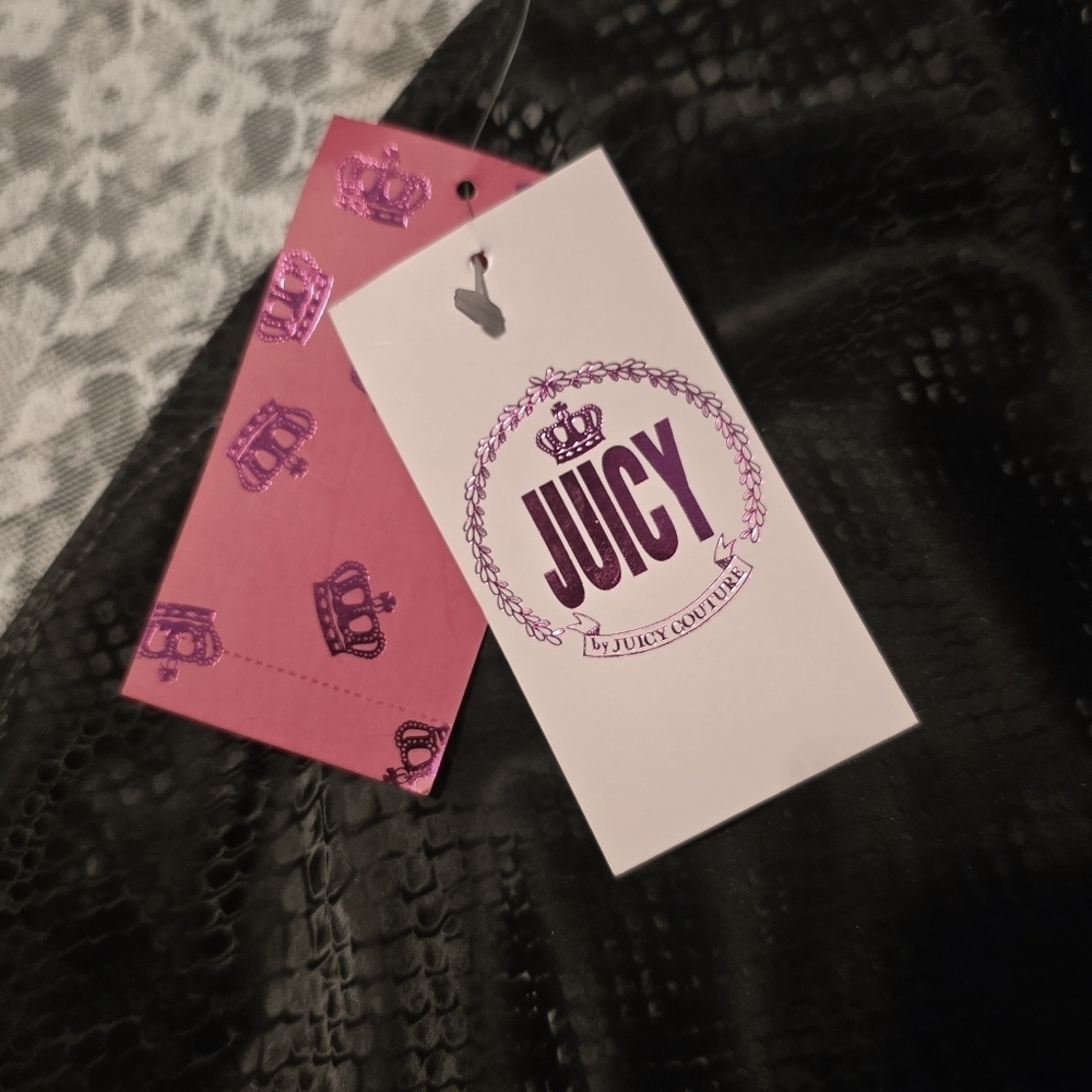 Juicy Couture Black Faux Snakeskin Mini Skirt XL NWT - Picture 4 of 6